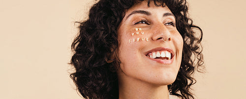 Woman embracing her natural face