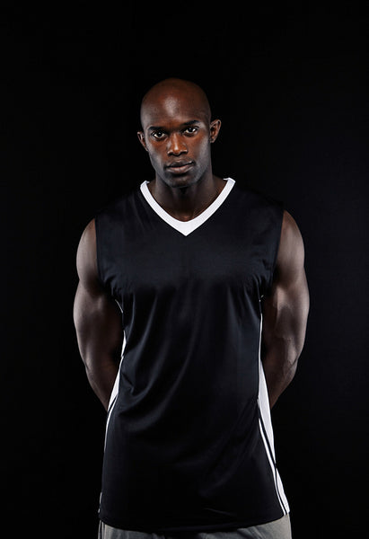 Confident young african basketball player