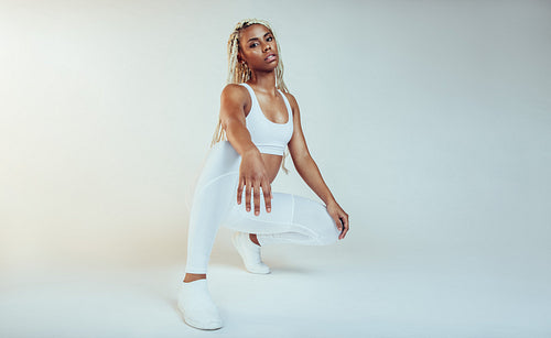 Fitness women relaxing after gym training