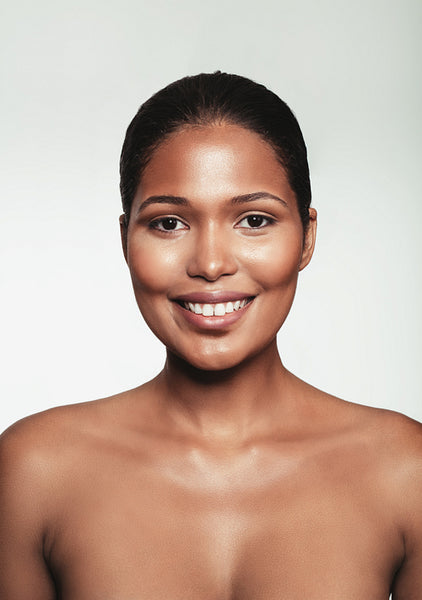 Female fashion model face with natural makeup