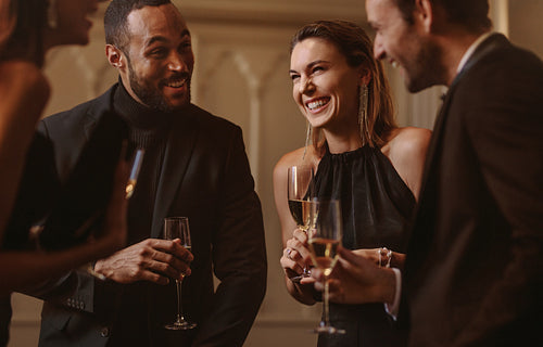 High society people having a good time at a party