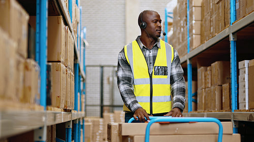 Order picking using a voice directed warehousing system