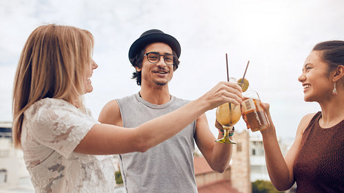 Friends having fun at party