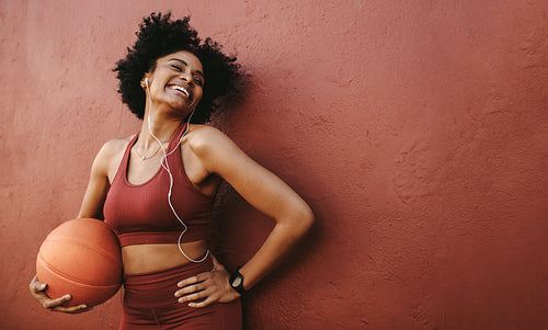 Positive woman exercising