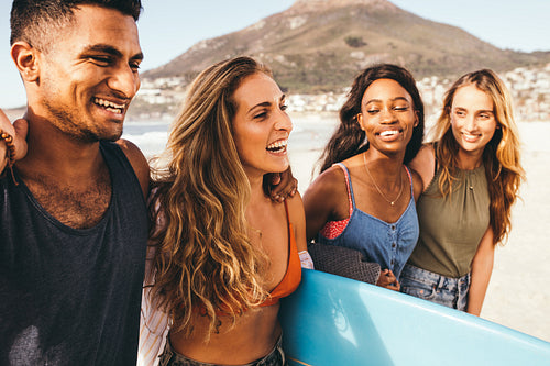 Friends on a holiday at the beach