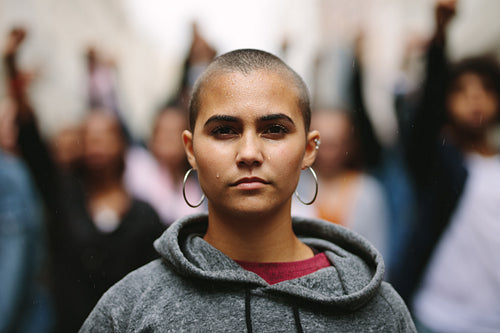 Activist on a silent protest