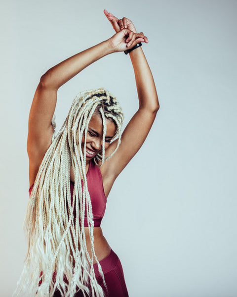 Fit woman having fun during workout