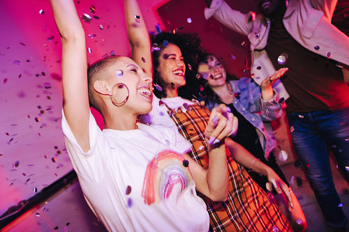 Partying in the confetti