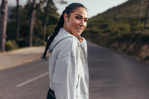 Woman on a morning walk