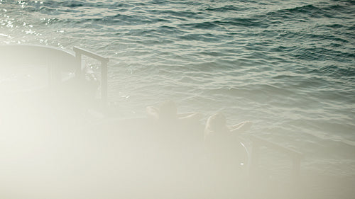 The women enjoy wellness and quiet steam by the sea
