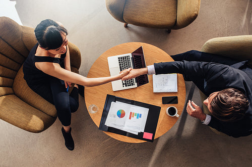 Shaking hands over a deal