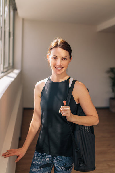 Fitness woman after yoga exercise session