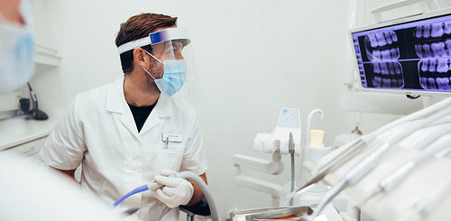 Dental procedure at dentistry