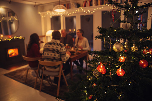 Warm and cozy scandinavian home decorated for Christmas