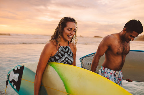 Couple enjoying water sports in the sea