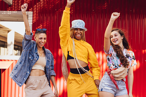 Female friends dancing and having fun