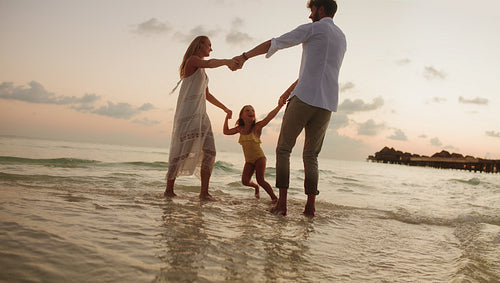 Family on a dream holiday