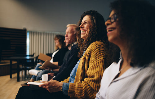 Audience smiling at convention center
