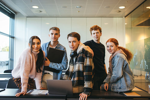 Portrait of a college students in classroom