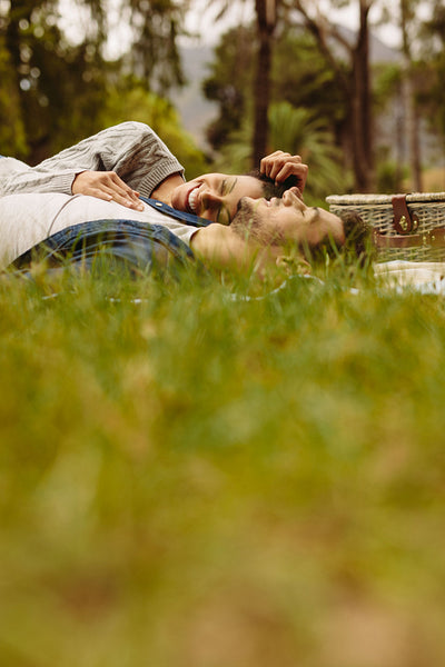 Couple relaxing on a picnic