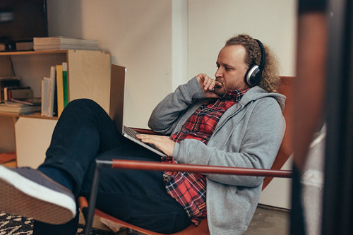 Programmer working on a new software development