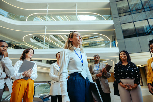 Corporate employees engaged in a professional training session