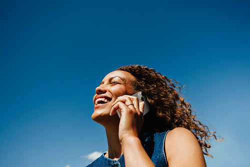 She is a happy caller