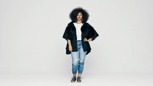 Woman in afro hairstyle