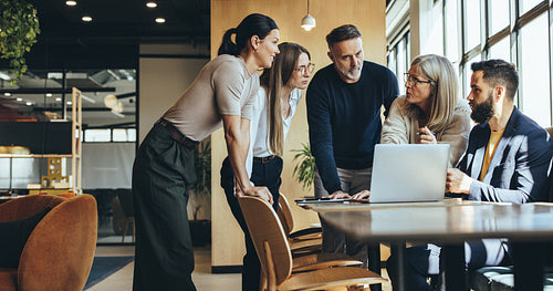 Businesspeople having a discussion in an office