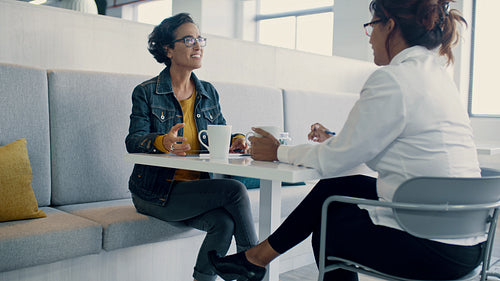 Manager having a conversation with an employee