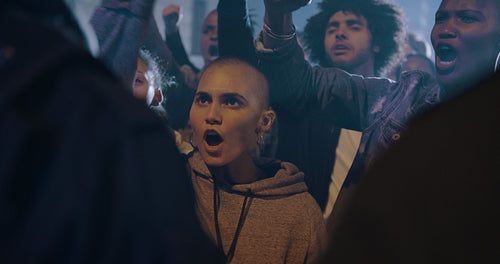 Activists demonstrating against police force