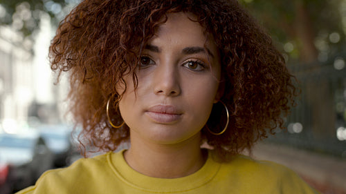 Attractive woman staring at camera