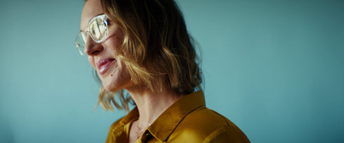 Happy business professional smiling while working in the office