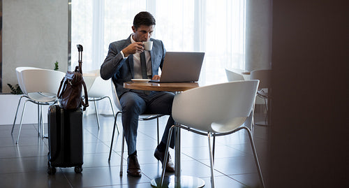 Entrepreneur waiting for his flight