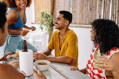 Group of friends enjoying a casual outdoor gathering in Rio de Janeiro