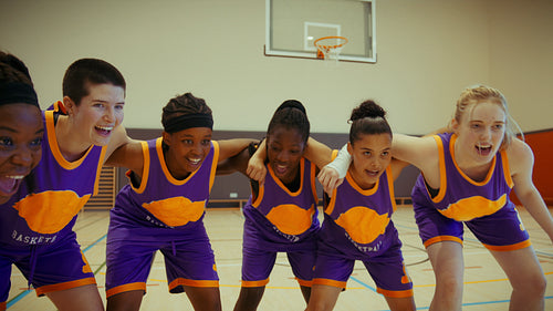 Diverse female team celebrating victory