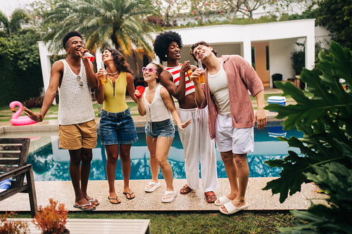 Dance party by the pool