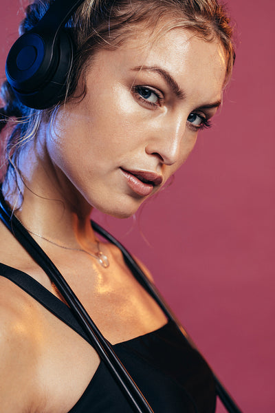 Sportswoman resting after workout