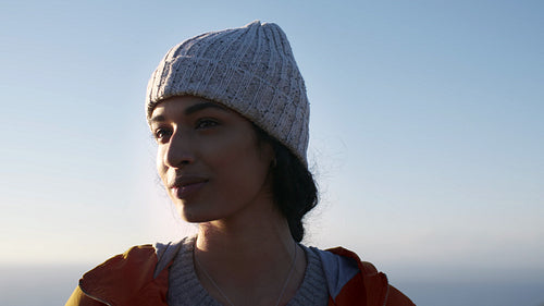 Girl outdoors on winter day