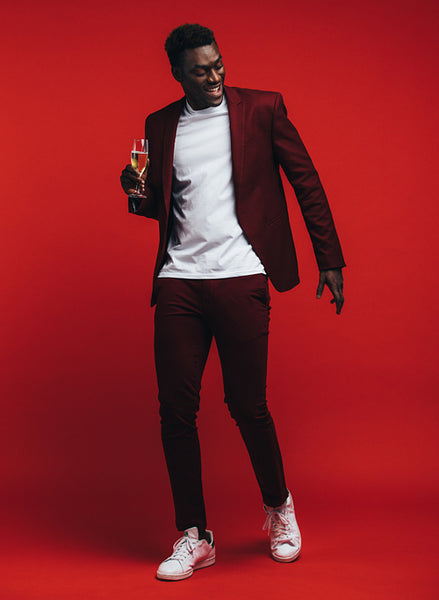 African man partying