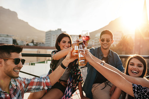 Young people having cocktail party