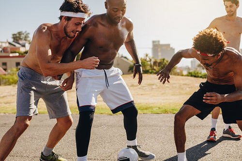 Men playing football