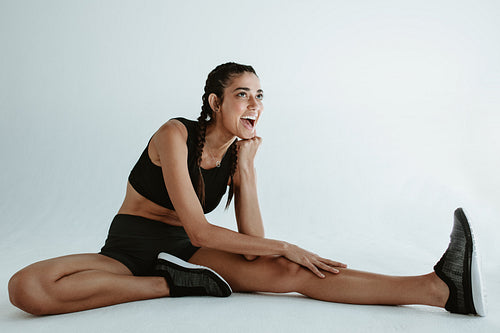 Woman doing stretching exercises