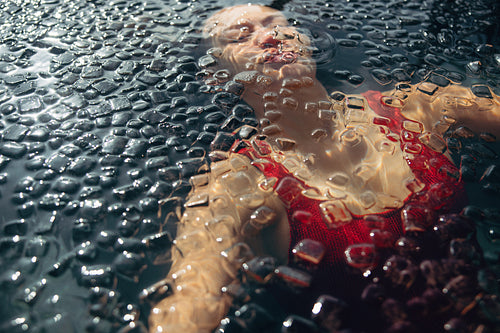 An immersed recovery scene shows a woman in an ice bath for cold therapy.