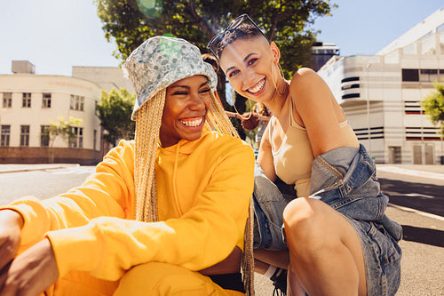 Best friends having fun outdoors