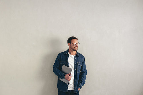 Businessman looking away in an office