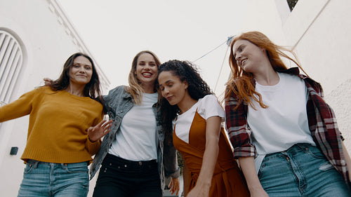 Beautiful friends dancing together