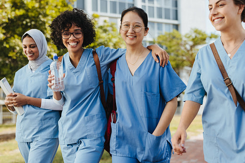 Multicultural medical students embrace education at university hospital