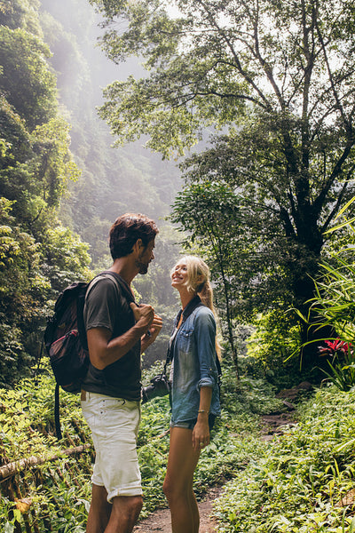 Romantic young couple on hike