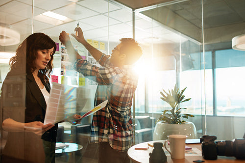 Creative people working on new project